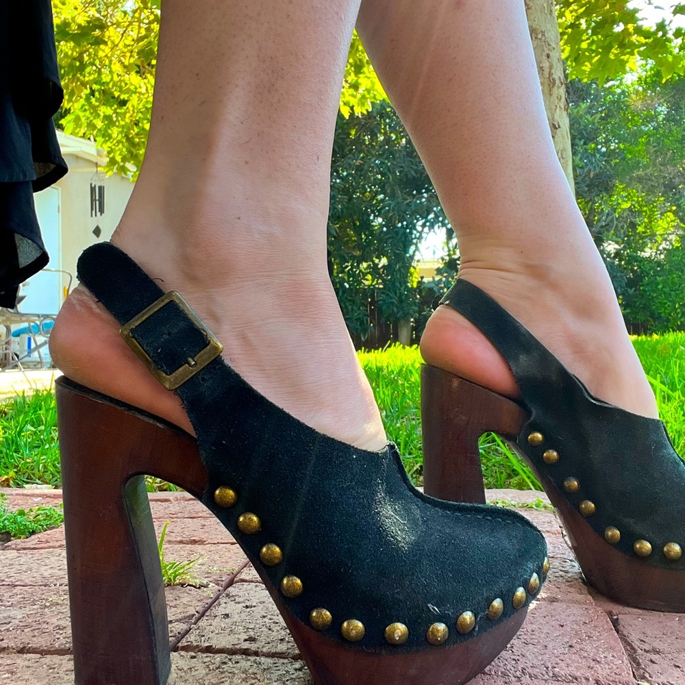 Womens wooden platforms